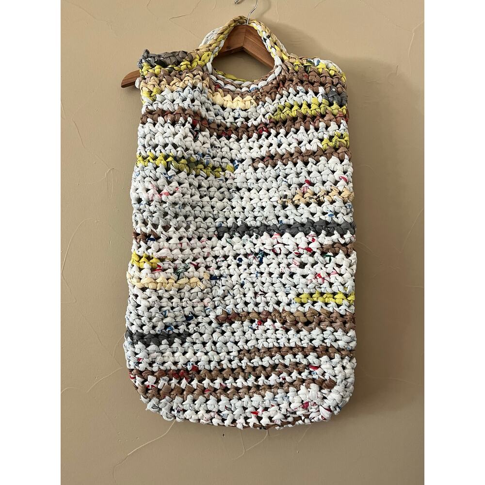 Handmade Recycled Grocery Bag Tote (Extra Long: 16.5" x 24.5")